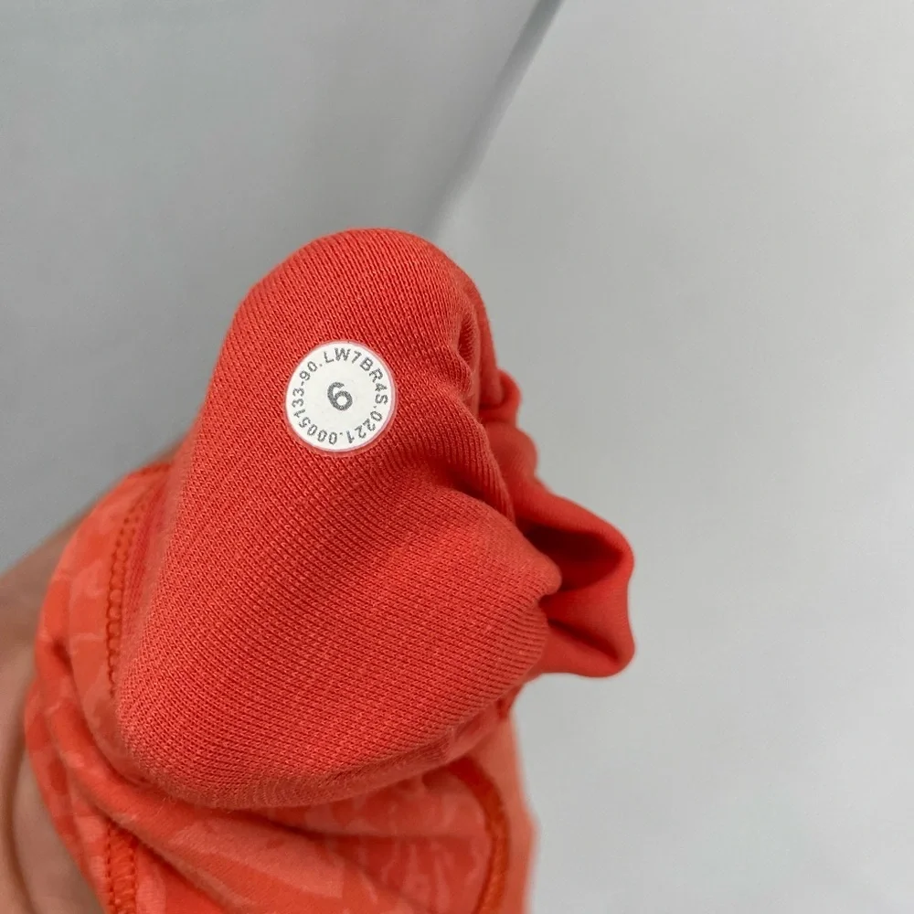 Lululemon Wunder Under HR Train Shorts Size 6 Orange 8" short Biker Gym Work Out - Picture 6 of 6